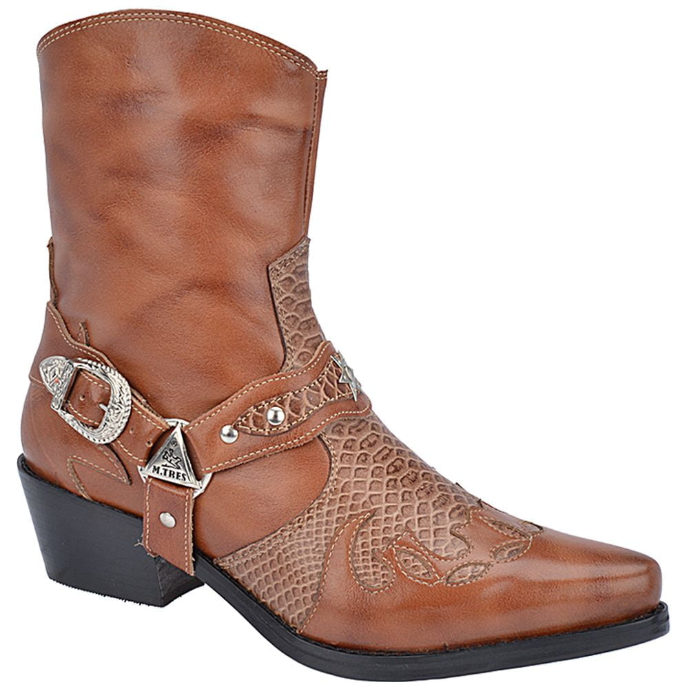 Botas Country Masculinas - 9075caramelocroco/pinhãoM3