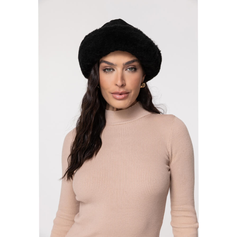 Gorro Gamulã em Lã Natural de Carneiro (Unissex) - 1313GI Preto