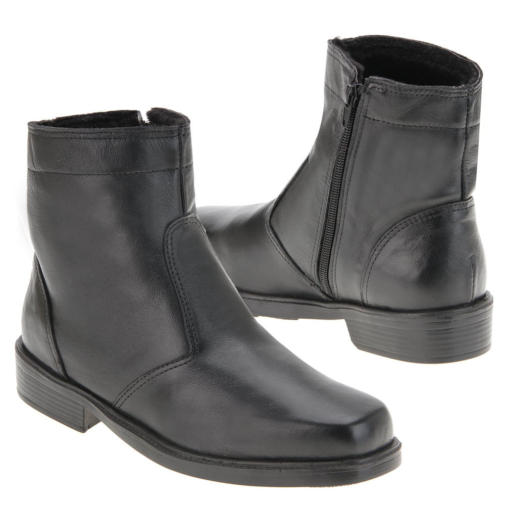 BOTAS FORRADAS COM LÃ NATURAL DE CARNEIRO MASCULINAS - 1001CM3 - PRETO - 39