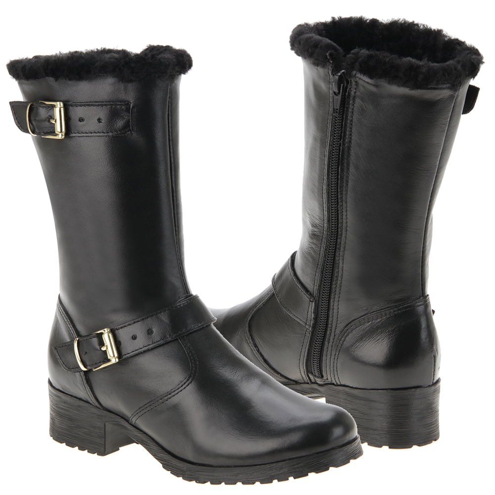 BOTAS PARA NEVE FORRADAS COM LÃ NATURAL DE CARNEIRO - 1701NGI - PRETO - 36