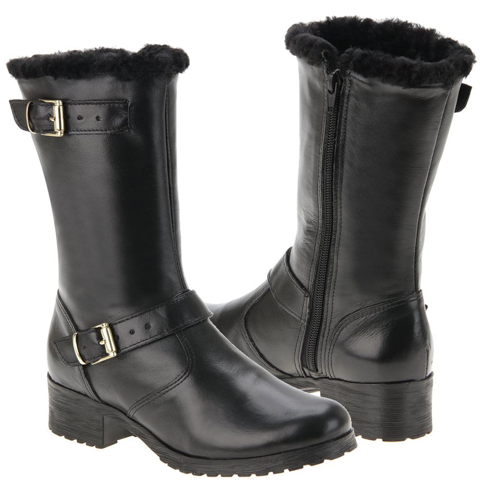 BOTAS PARA NEVE FORRADAS COM LÃ NATURAL DE CARNEIRO - 1701NGI - PRETO - 34