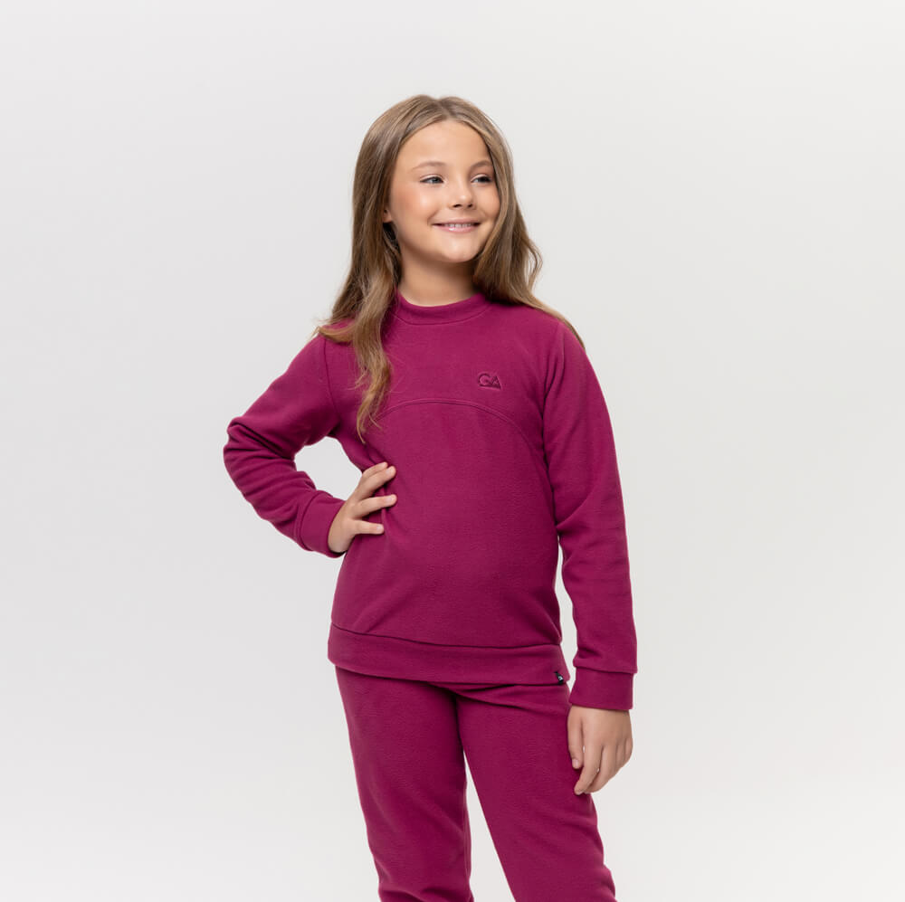 Blusa Fleece Térmica Infantil Menina - 2103 Rosa Fucsia