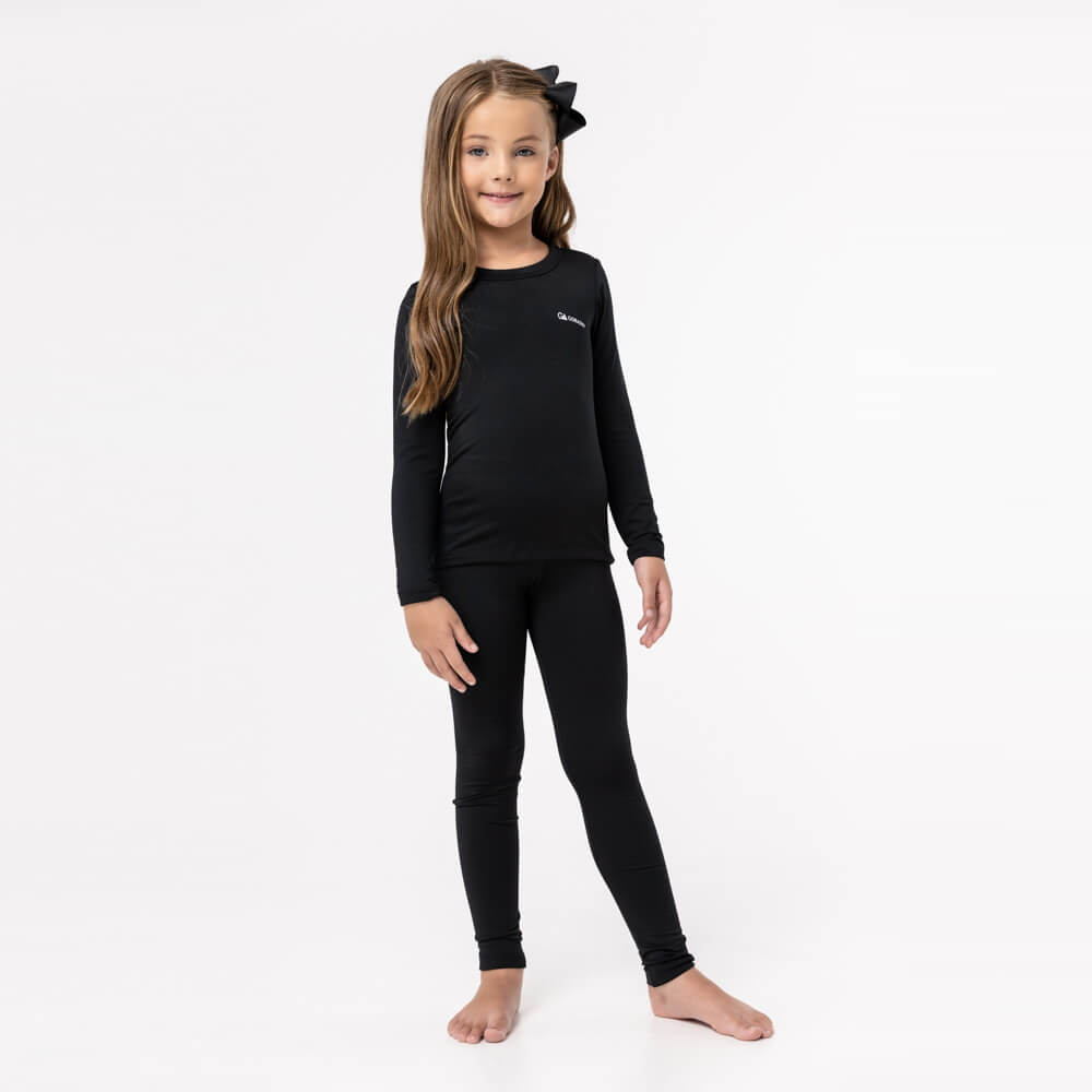 Calça Térmica Infantil Menina Segunda Pele - Preta