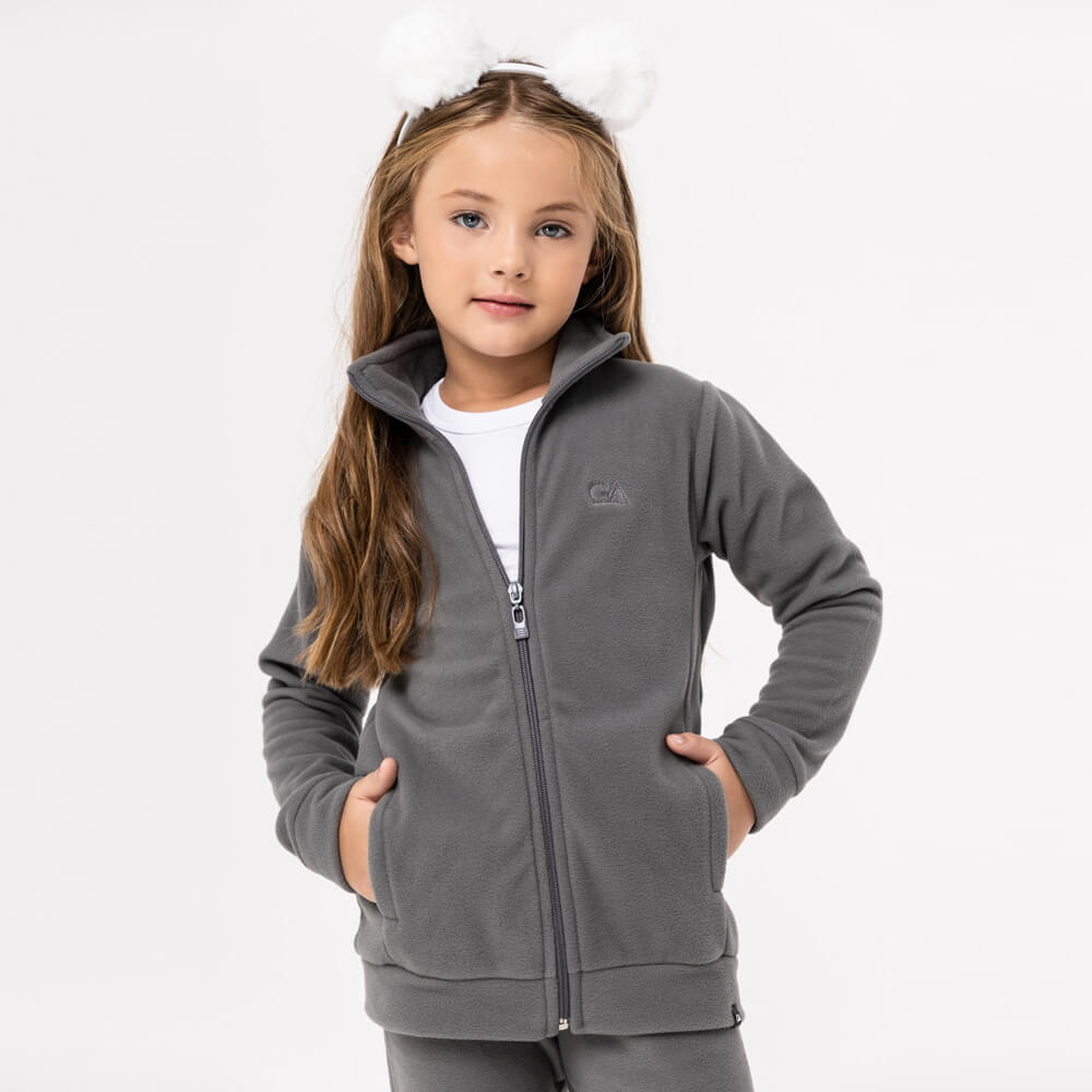 Jaqueta Fleece Térmica Infantil Menina - 3029 Chumbo