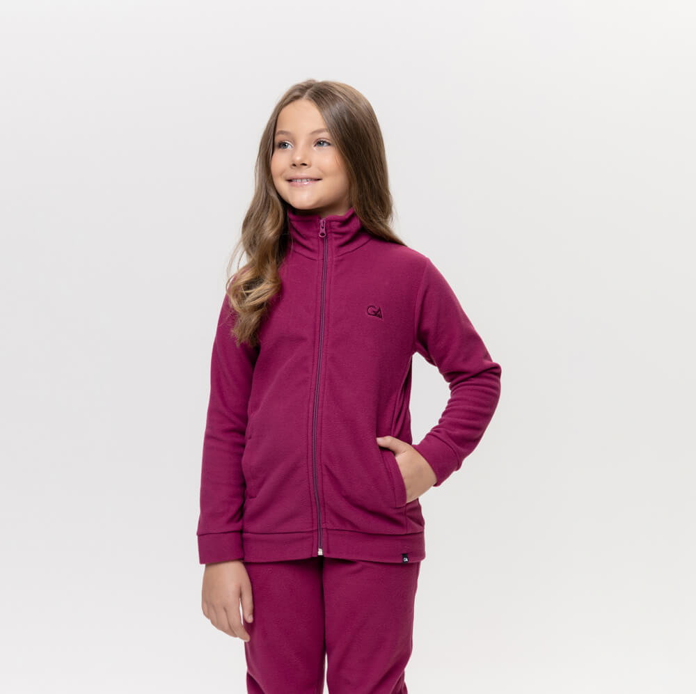 Jaqueta Fleece Térmica Infantil Menina - 3029 Rosa Fucsia