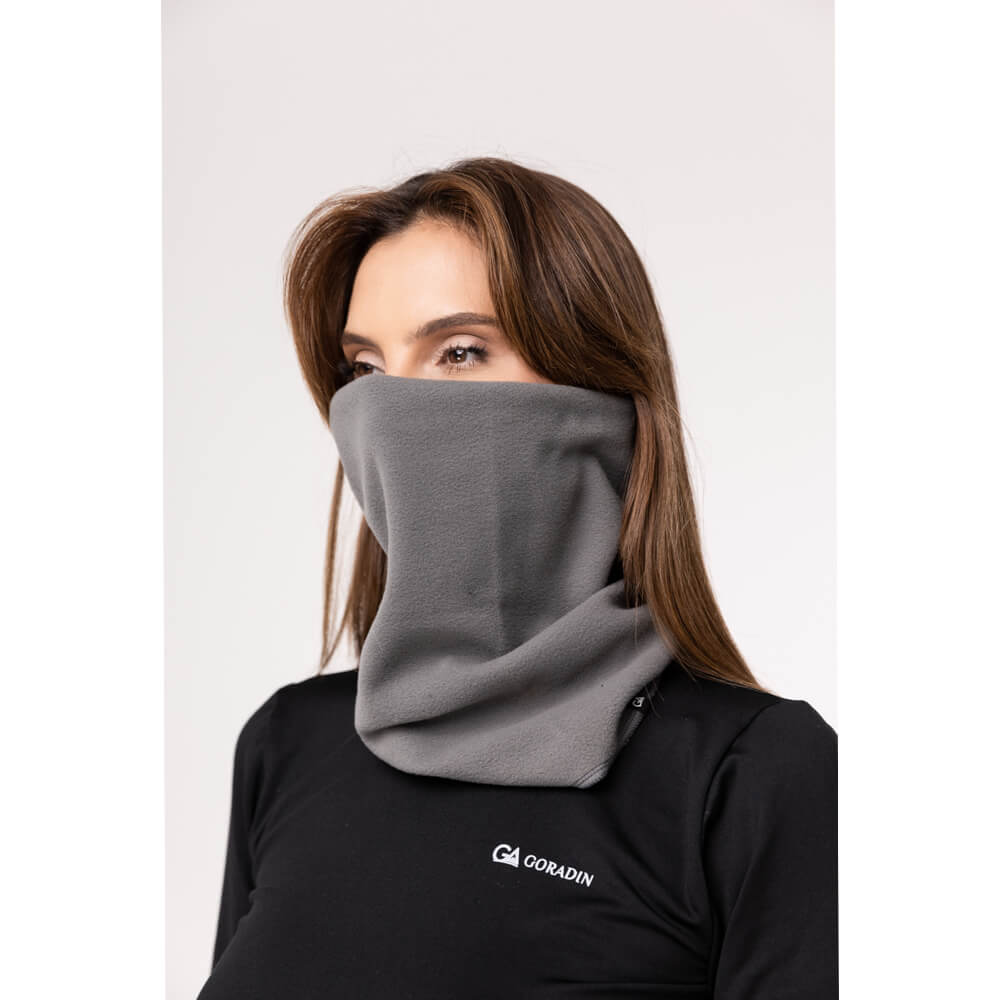 Balaclava Feminina em Tecido Soft Microfleece Chumbo