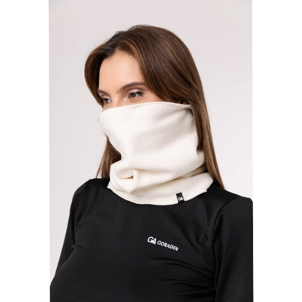 Balaclava Feminina em Tecido Soft Microfleece Off White