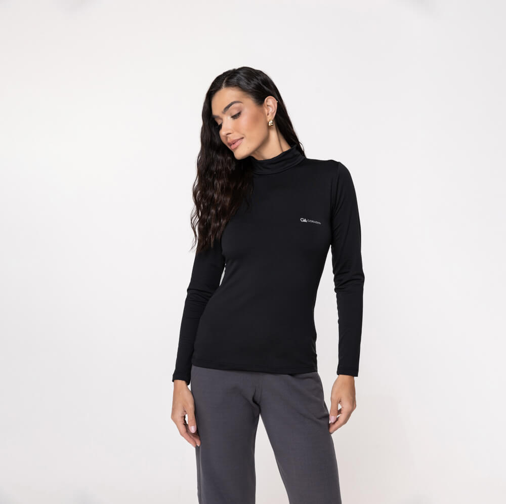 Blusa Térmica Feminina Segunda Pele Gola Alta - 2033 Preta