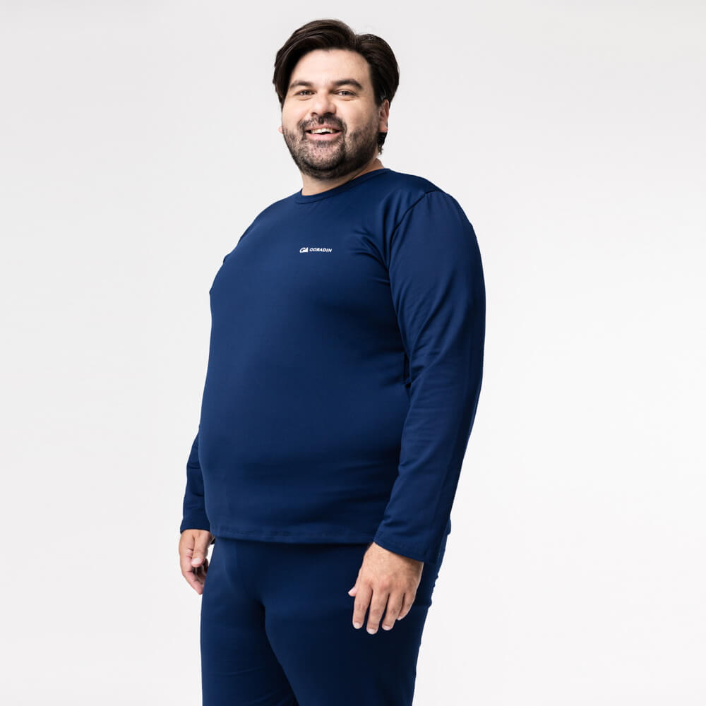 Blusa Térmica Masculina Segunda Pele Plus Size - 2020E Azul Marinho