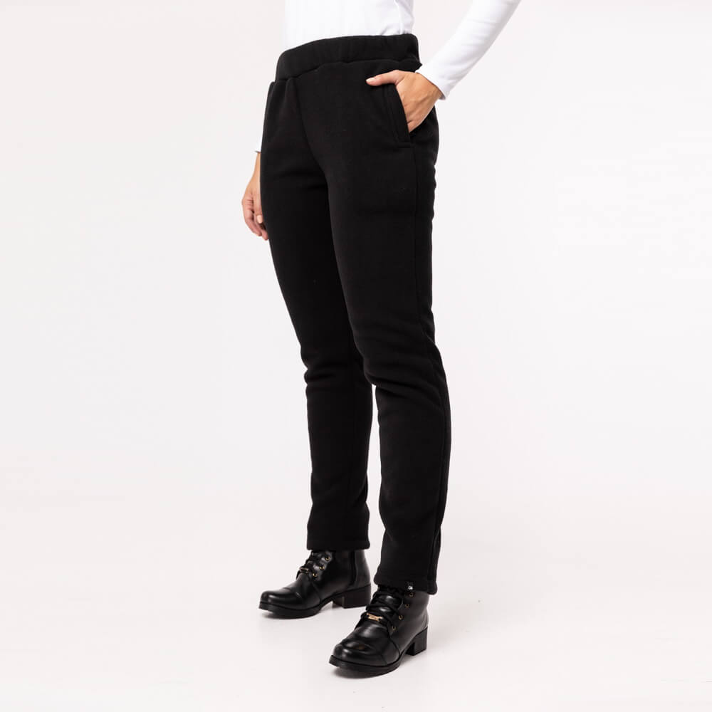 Calça Fleece Térmica Feminina Forrada em Lã - 899 Preto