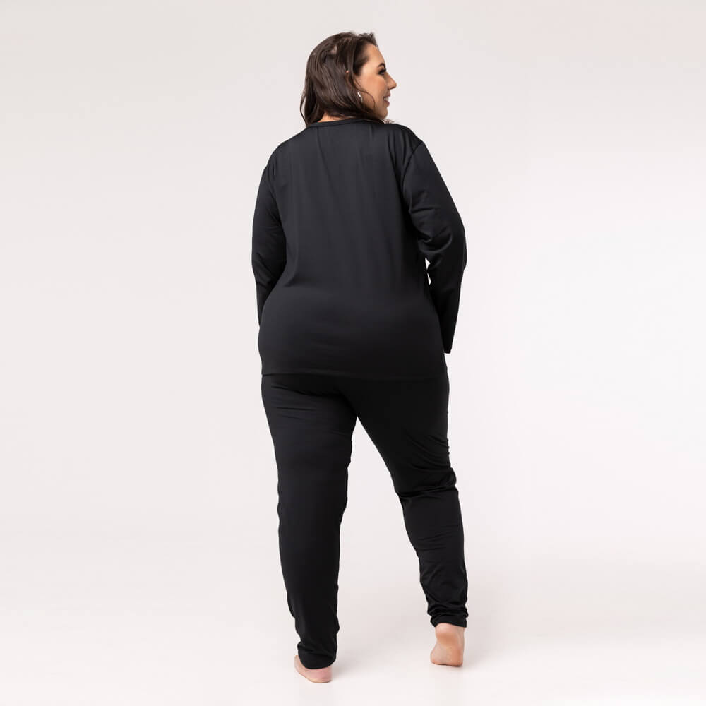 Calça Térmica Feminina Segunda Pele Plus Size 898E Preta