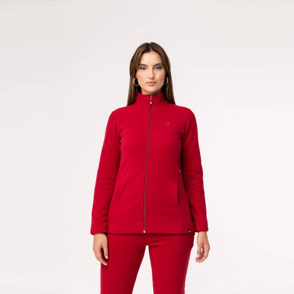 Jaqueta Fleece Térmica Feminina - 3131 Vermelho