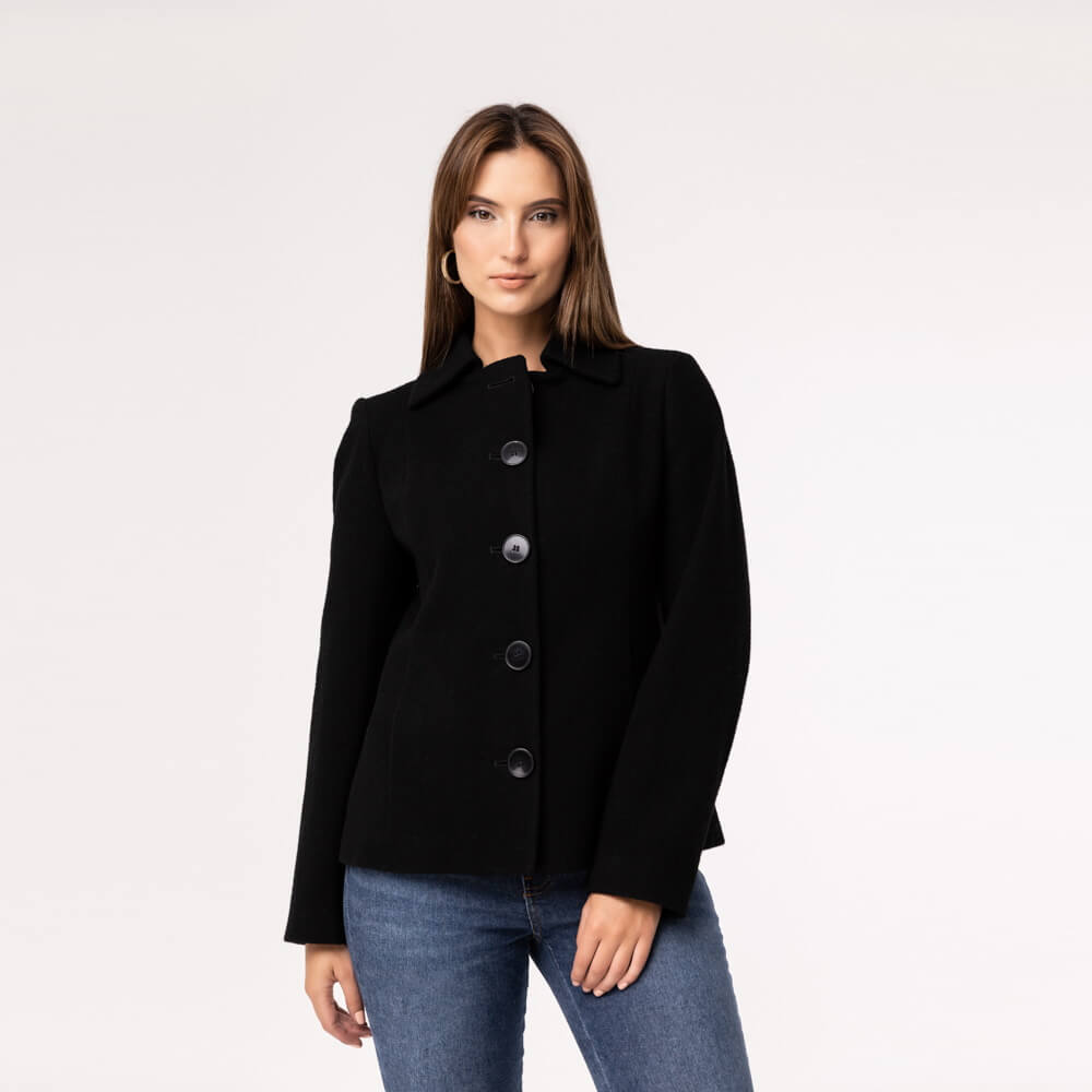 Casaco Térmico Feminino Spesso Verona Em Lã Premium Italiana - 4086 Preto