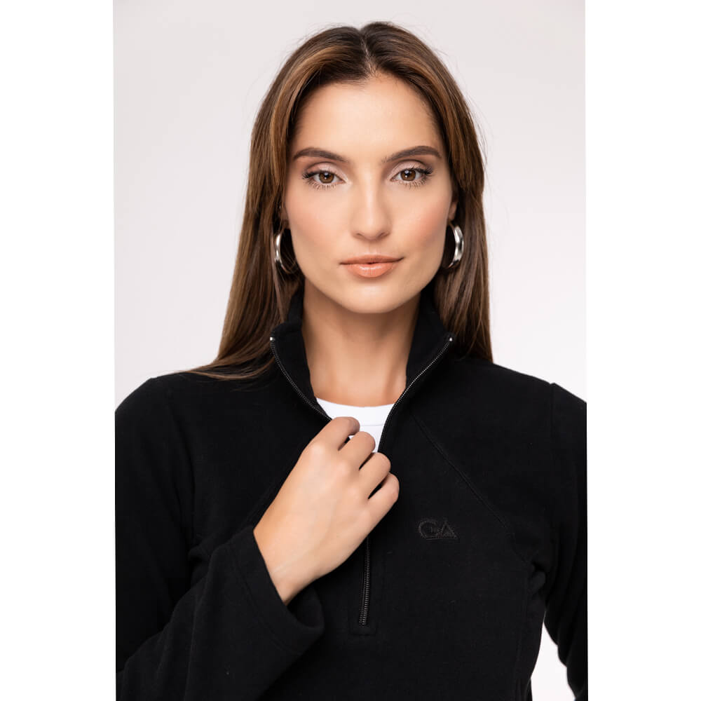 Fleece Térmico Feminino Meio Zíper 918 Preto