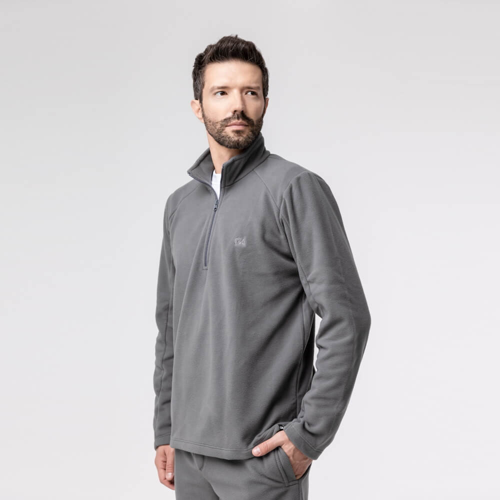 Fleece Térmico Masculino Meio Zíper - 2151 Chumbo