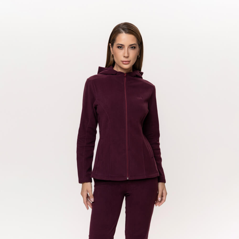 Jaqueta Fleece Térmica Feminina Com Capuz - 3139 Bordô
