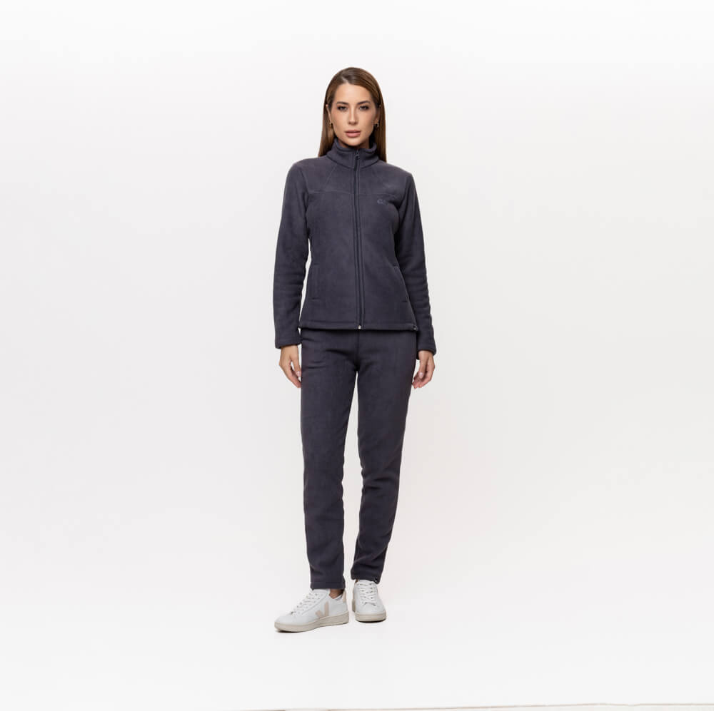 Jaqueta Fleece Térmica Feminina Forrada em Lã - 913 Chumbo