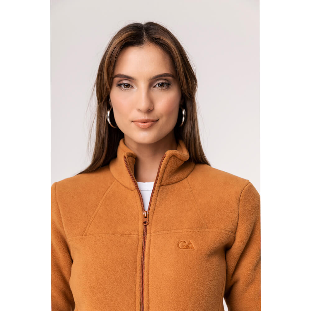 Jaqueta Fleece Térmica Feminina Forrada em Lã 913 Camel
