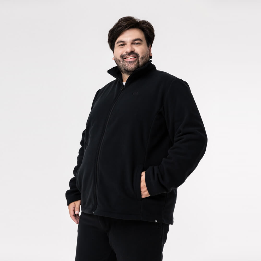 Jaqueta Fleece Térmica Plus Size Masculina - 2150 Preta