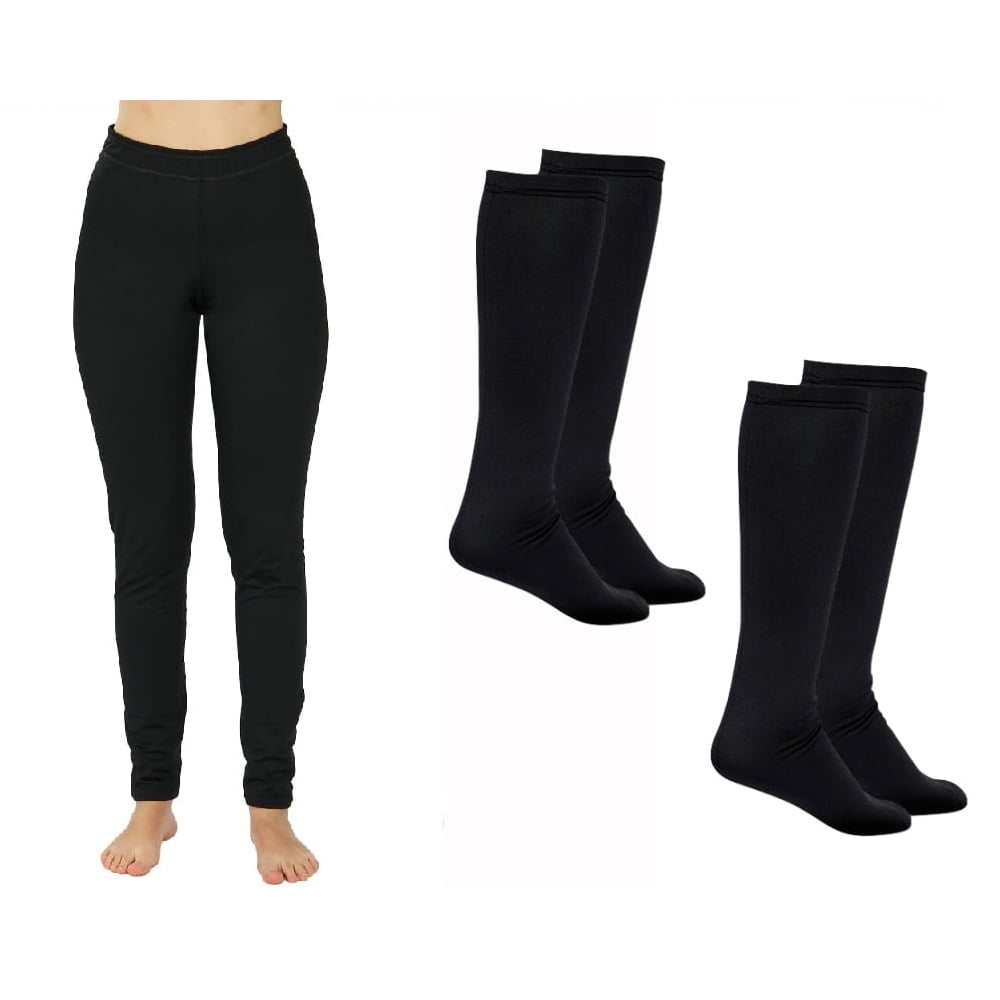 Kit 2 Pares de Meias Térmicas Segunda Pele + 1 Calça Térmica Feminina