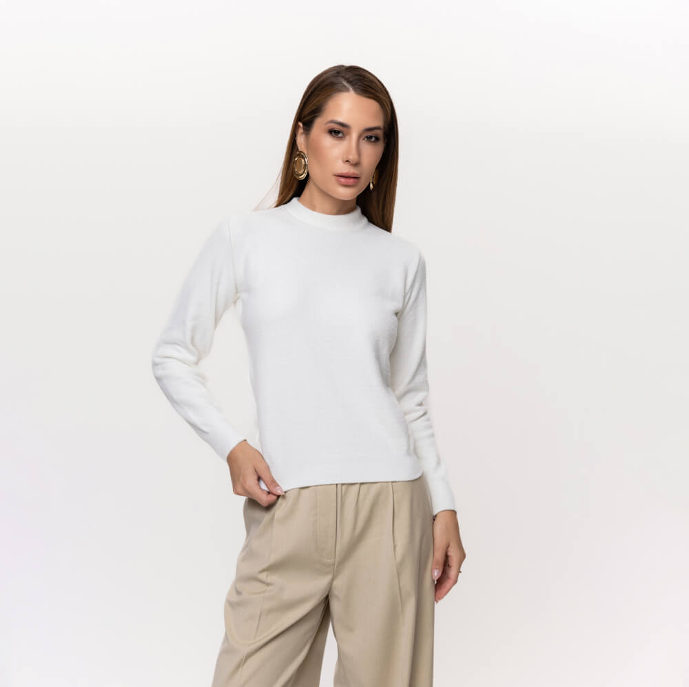 Suéter Feminino em Tricô - 26114 Off White