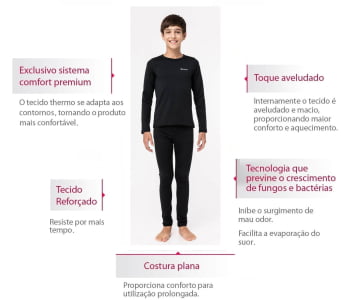 Calça Térmica Infantil Menino Segunda Pele - Branca