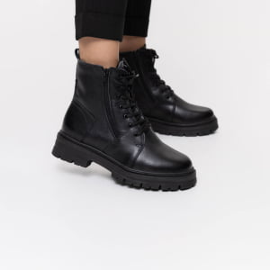 Botas Forradas com Lã Natural de Carneiro Coturno Sola Tratorada - 323cGI Preto