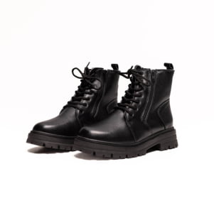Botas Forradas com Lã Natural de Carneiro Coturno Sola Tratorada - 323cGI Preto