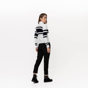 Botas Forradas com Lã Natural de Carneiro Detalhe Camurça - 363cGI Preto