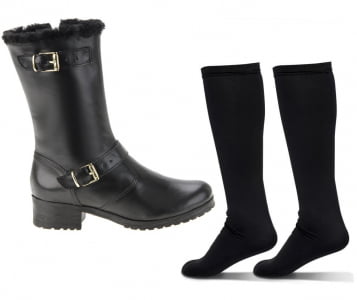 Botas Para Neve Forradas com Lã Natural de Carneiro - 1701nGI + BRINDE MEIA TÉRMICA 