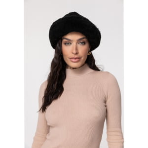 Gorro Gamulã em Lã Natural de Carneiro (Unissex) - 1313GI Preto