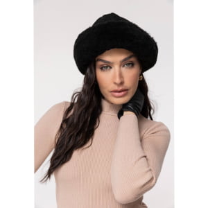 Gorro Gamulã em Lã Natural de Carneiro (Unissex) - 1313GI Preto