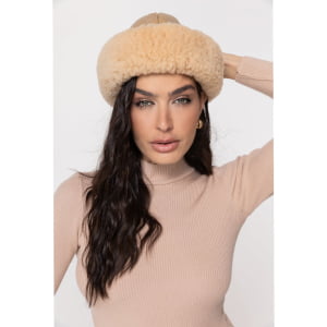 Gorro Gamulã em Lã Natural de Carneiro (Unissex) - 1313GI Bege