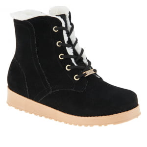 BOTAS FORRADAS COM LÃ NATURAL DE CARNEIRO - 732PDB - PRETO - 39
