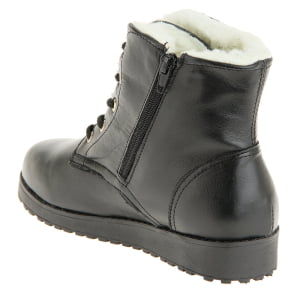 BOTAS FORRADAS COM LÃ - 732PGI - PRETO - 38 (EM COURO)