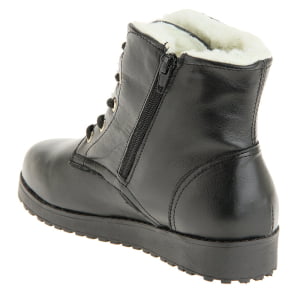 BOTAS FORRADAS COM LÃ - 732PGI - PRETO - 37 (EM COURO)