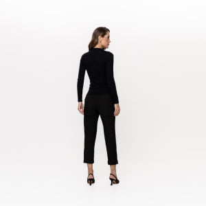 Blusa Feminina em Tricô Quadriculado - 26165 Preto