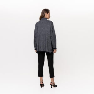 Capa Tricot com Fechamento em Alamares - 26182 Noir Mélange