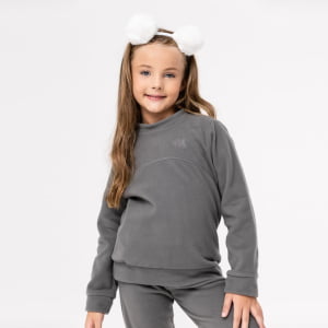 Blusa Fleece Térmica Infantil Menina - 2103 Chumbo