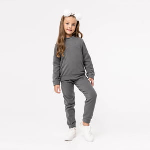 Blusa Fleece Térmica Infantil Menina - 2103 Chumbo