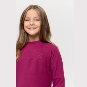 Blusa Fleece Térmica Infantil Menina - 2103 Rosa Fucsia