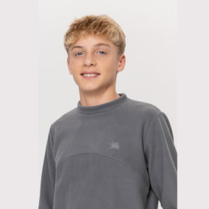 Blusa Fleece Térmica Infantil Menino - 2103 Chumbo