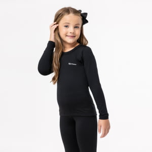 Blusa Térmica Infantil Menina Segunda Pele - Preta