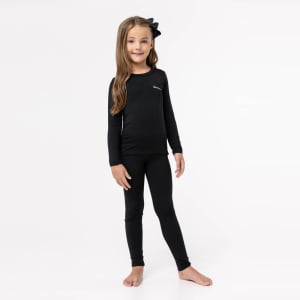 Blusa Térmica Infantil Menina Segunda Pele - Preta