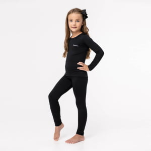 Blusa Térmica Infantil Menina Segunda Pele - Preta