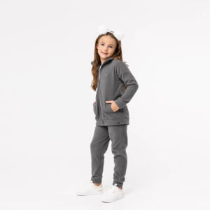 Jaqueta Fleece Térmica Infantil Menina - 3029 Chumbo