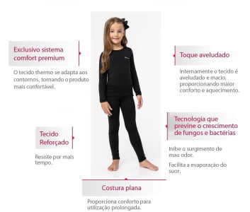 Kit Infantil Menina Blusa Térmica + Calça Térmica