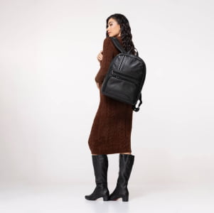 Mochila Unissex de Couro - 3087 Preto