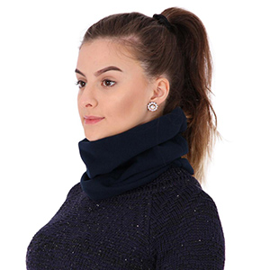 Balaclava Feminina em Tecido Soft Microfleece Azul Marinho