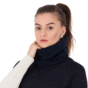 Balaclava Feminina em Tecido Soft Microfleece Azul Marinho